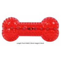 Super Dog Dog Toy Twist N Treat Refillable Bone Red